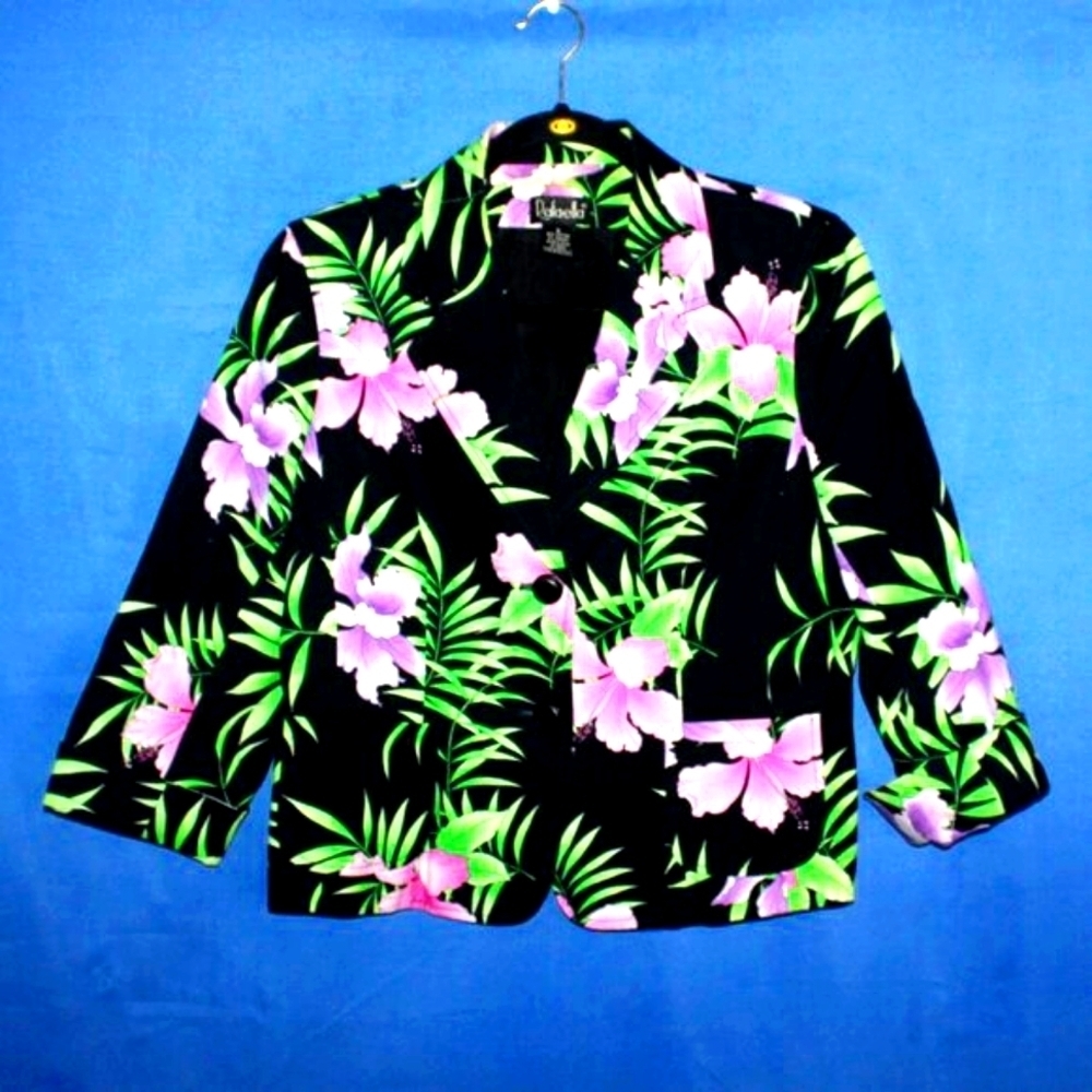 Rafaella Tropical Floral Blazer Size 8